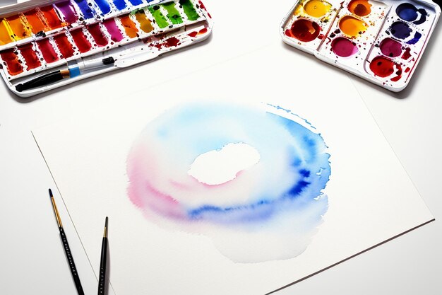 Foto immagine di sfondo blu dell'inchiostro della spruzzata dell'acquerello bella priorità bassa semplice di effetto della macchia della vernice di colore