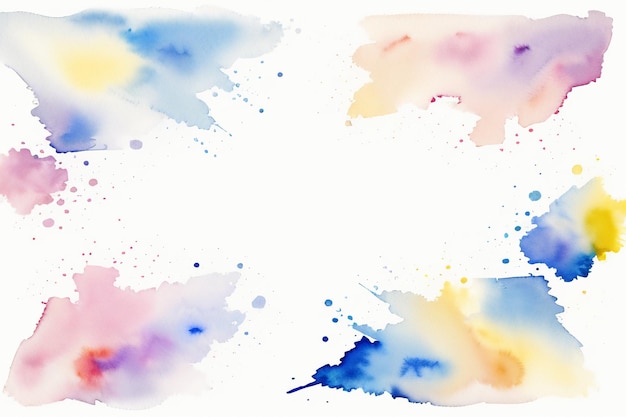 수채화 스플래시 잉크 파란색 배경 이미지 아름다운 색상 페인트 얼룩 효과 간단한 배경