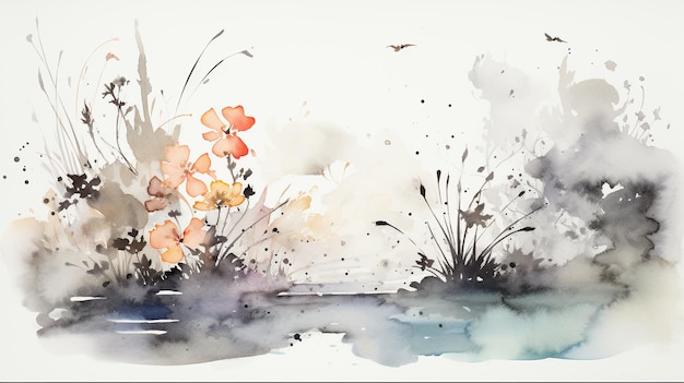 Watercolor splash ink smudge design element background wallpaper