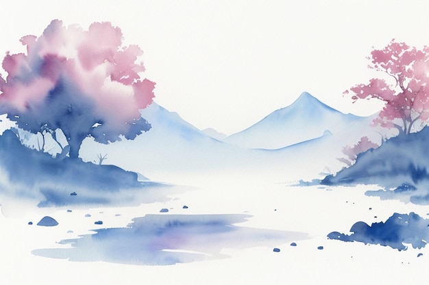 Watercolor splash ink smudge style Chinese ink painting design element background wallpaper