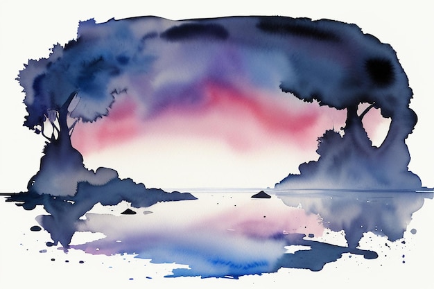 Watercolor splash ink smudge style chinese ink painting design element background wallpaper