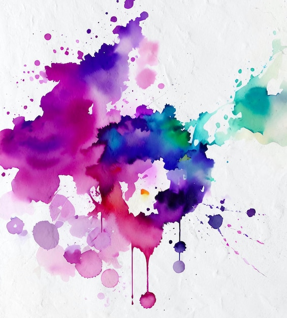 Watercolor Splash Painting Reproduction Blob Splatter Colorful Background