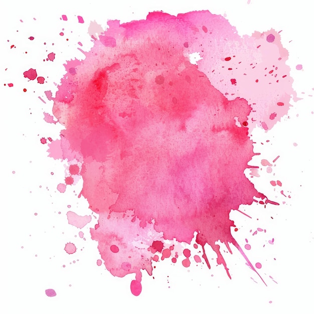 Photo watercolor splotch in shades of pink and magenta abstract paint texture with organic shape element