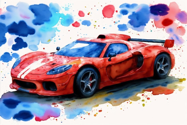 Watercolor sport car A Splash of Speed Watercolor Wonders of Sports Cars Generative AI