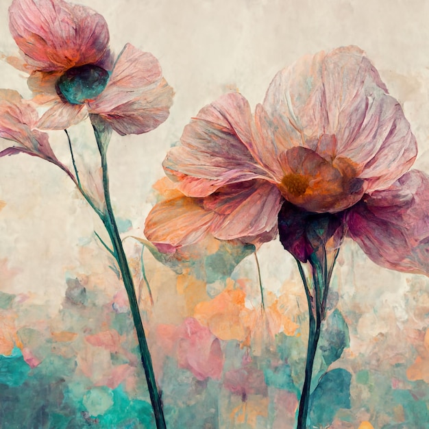 Watercolor Spring Flower Design