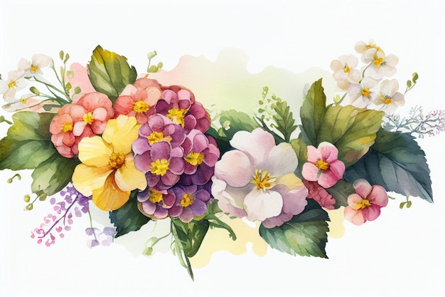 Watercolor spring flowers