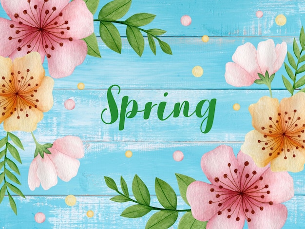 Photo watercolor spring illustration background