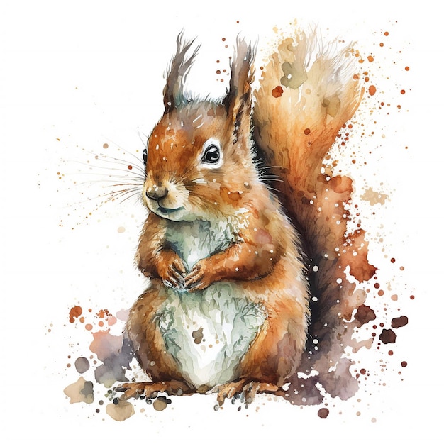 Watercolor Squirrel