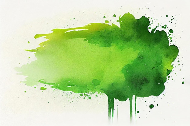 Photo watercolor stain texture in green color shade generative ai