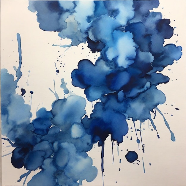 Watercolor stain in a vibrant blue hue