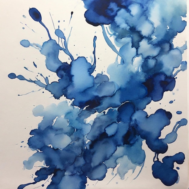 Watercolor stain in a vibrant blue hue