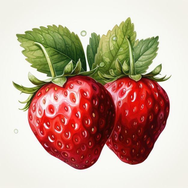 watercolor Strawberry Teaclipart Generative Ai