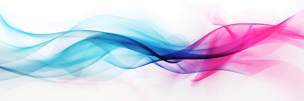 Watercolor style abstraction of razvnotsvetnye wavy and curved lines of bright colors on a white background Banner