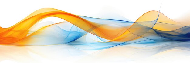 Watercolor style abstraction of razvnotsvetnye wavy and curved lines of bright colors on a white background banner