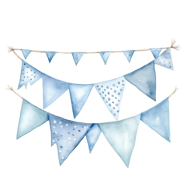 Photo watercolor style birthday bunting