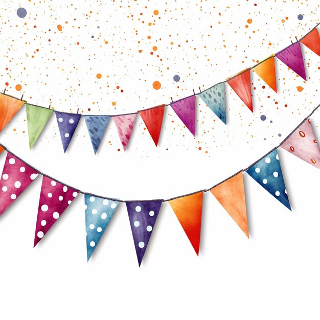 Photo watercolor style birthday bunting