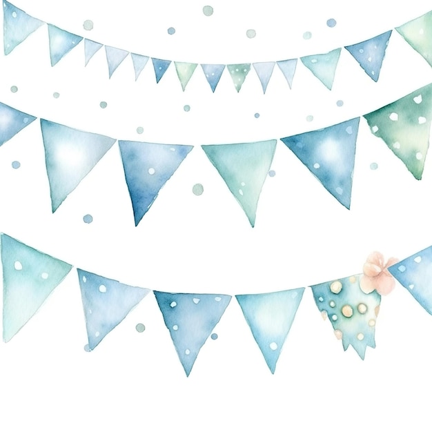 Foto stile acquerello bunting di compleanno