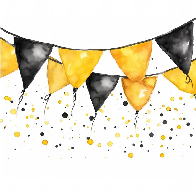 Photo watercolor style birthday bunting