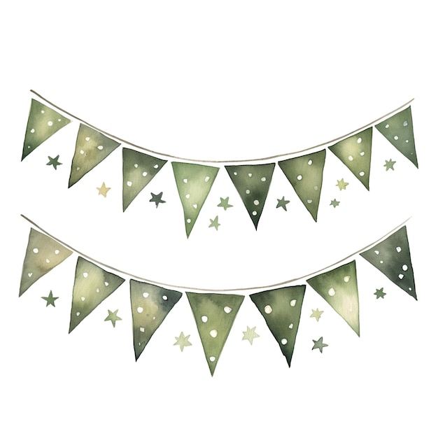 Foto stile acquerello bunting di compleanno