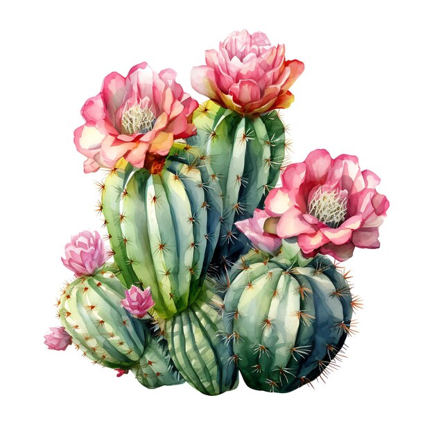 Watercolor style cactus