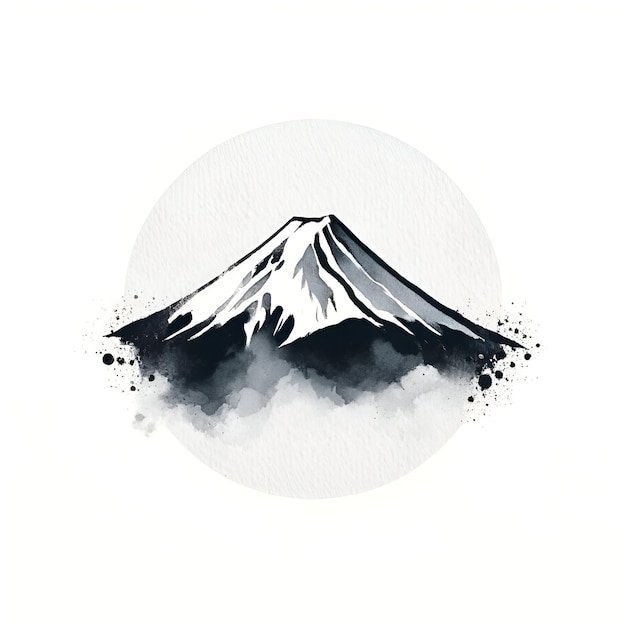 Watercolor style illustration of a majestic mount fuji