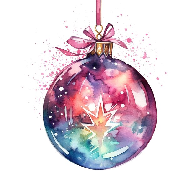 Watercolor style pretty Holiday sparkle clipart