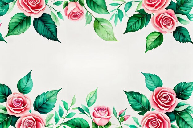 Photo watercolor style rose flowers background for text wallpaper