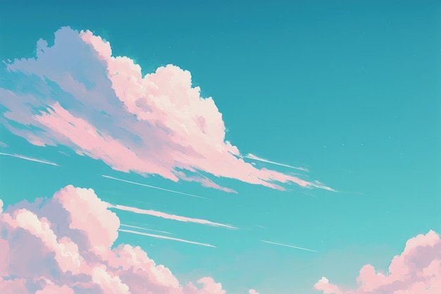 Watercolor style of sky sweet color background