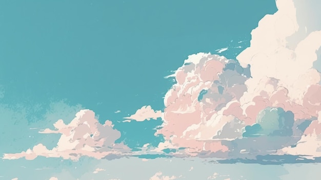 Photo watercolor style of sky sweet color background