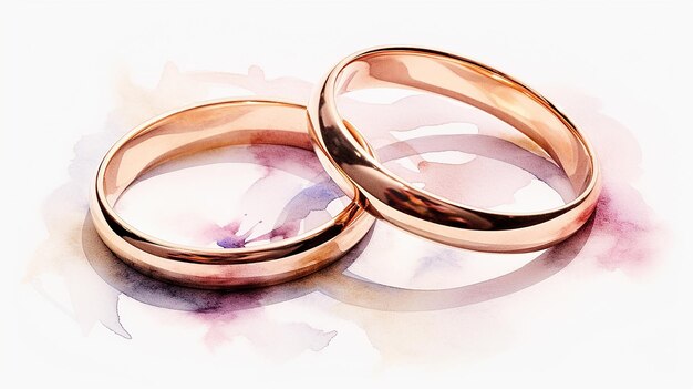 Watercolor Style Wedding Rings