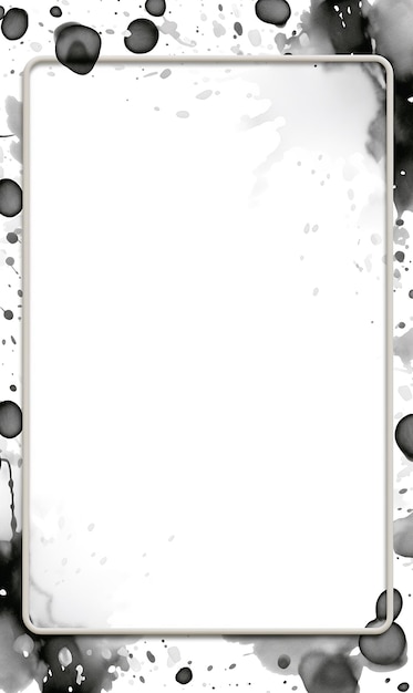 Акварель стилизованная рамка в черных цветах на белом фоне