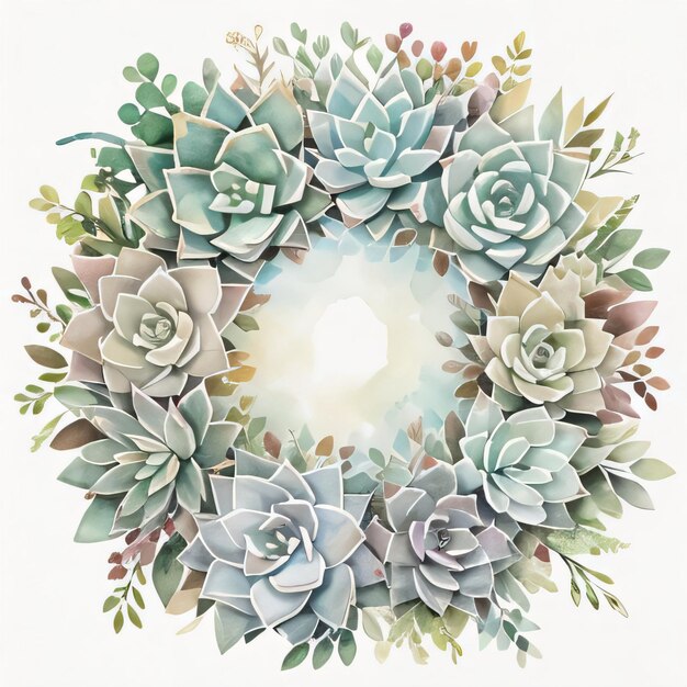 Watercolor Succulents Clipart