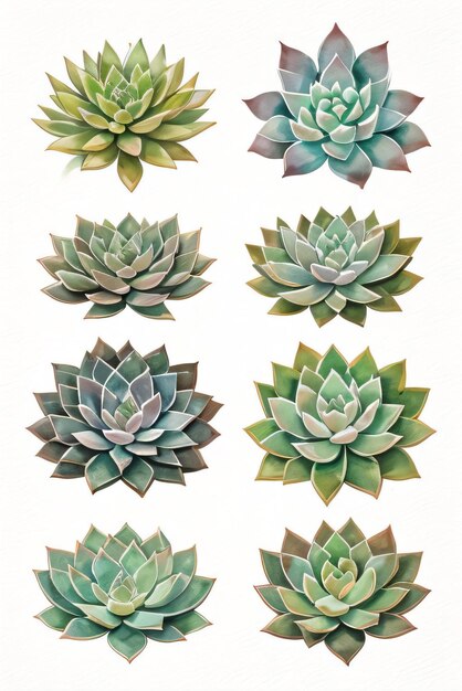 Watercolor Succulents Clipart