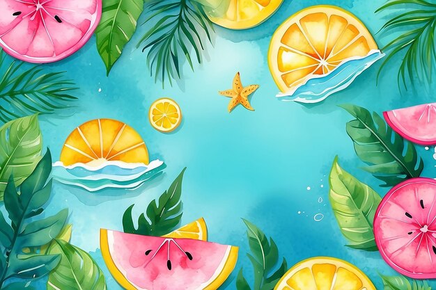 Watercolor summer background