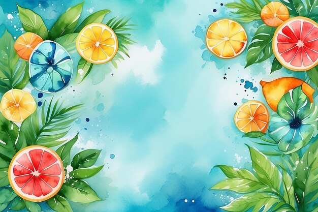 Watercolor summer background