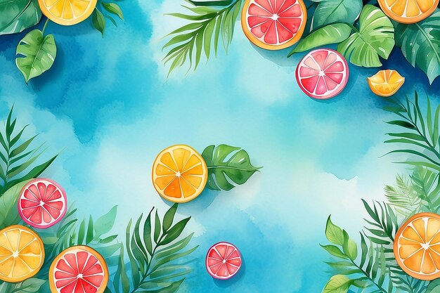 Watercolor summer background