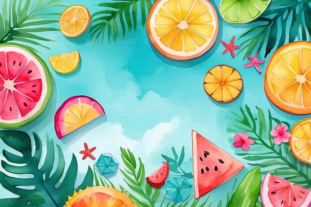 Watercolor summer background