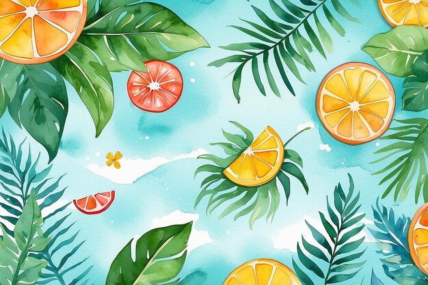 Watercolor summer background