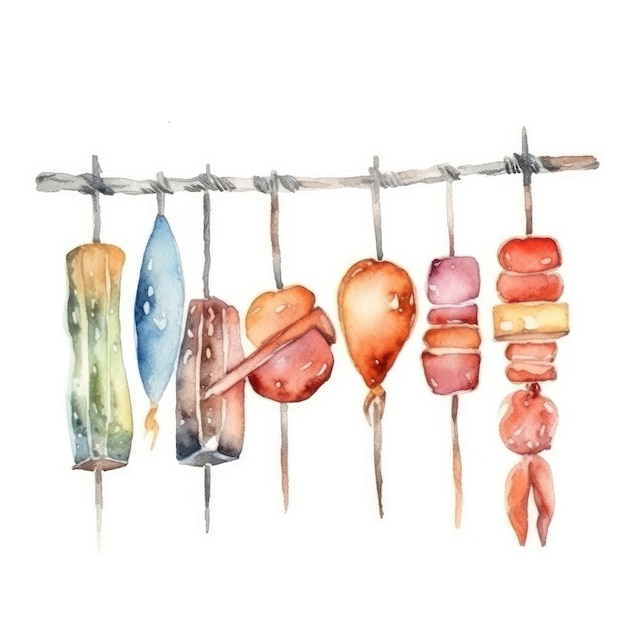 watercolor of a summer barbecue