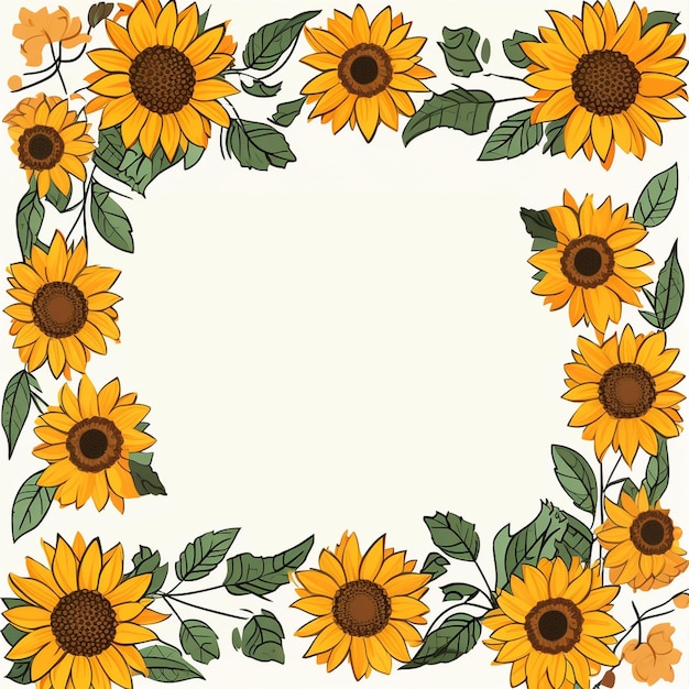 Watercolor Sunflower Frame