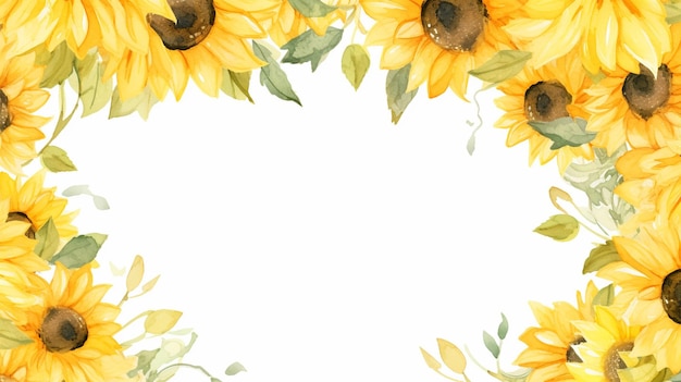 Watercolor Sunflower Frame