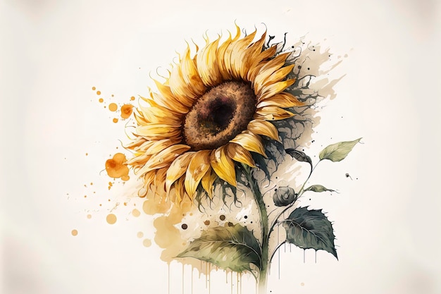 Watercolor of a sunflower