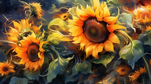 watercolor sunflowers