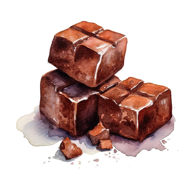 Watercolor sweet chocolate Illustration AI Generative