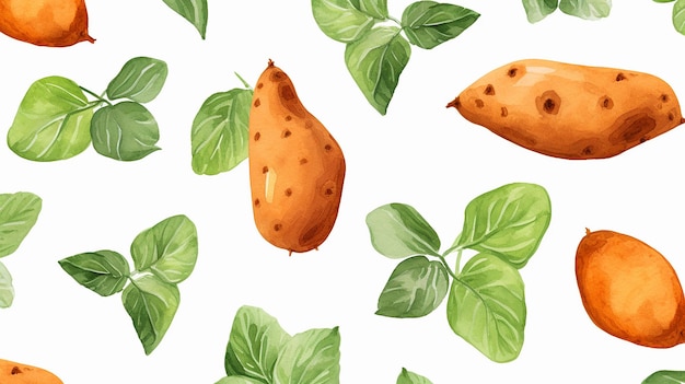 Watercolor sweet potato pattern