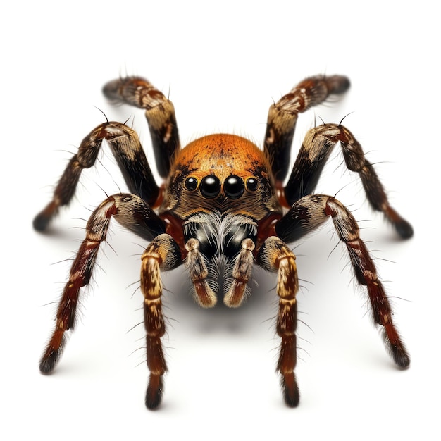 Watercolor tarantula spider on white background Halloween concept