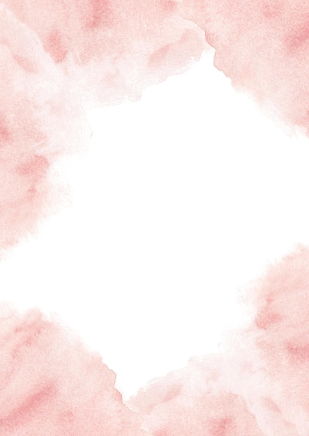 Watercolor template handdrawn pink watercolor splashes on a white background perfect for save the