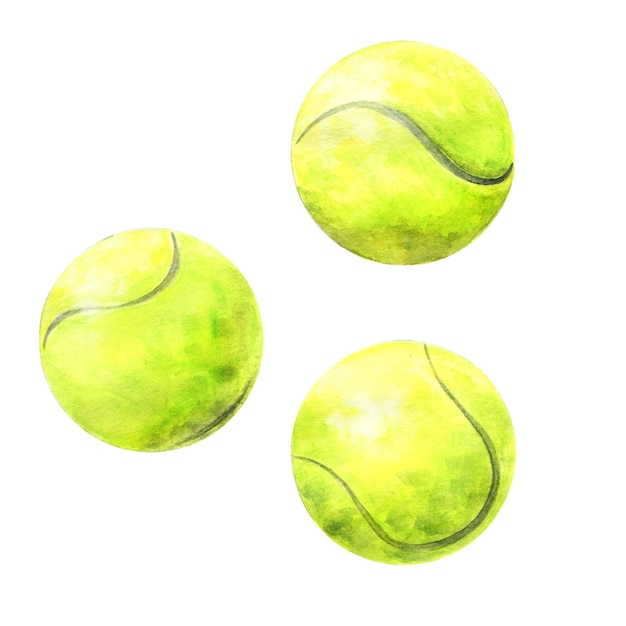Watercolor tennis balls