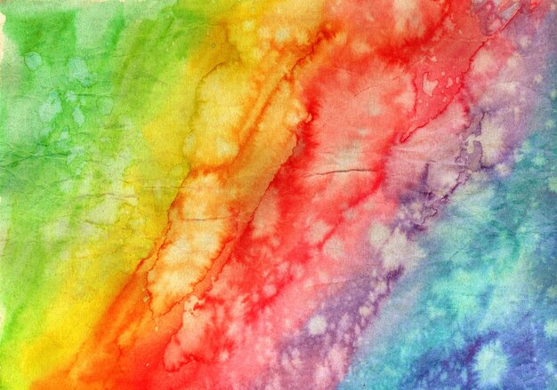 Watercolor texture in rainbow colors