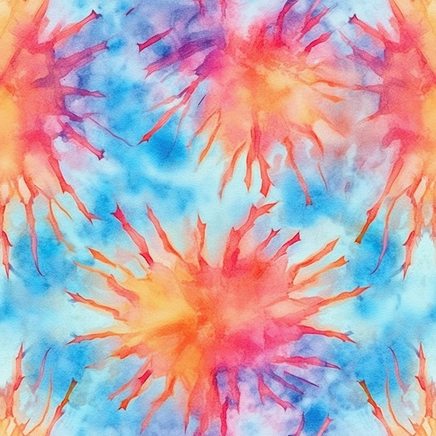 Watercolor tie dye seamless pattern